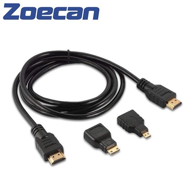 ZOECAN ZO-HD31 / CABLE HDMI MACHO A HDMI MACHO DE 1.5M (6FT) / INCLUYE ADAPTADOR MINI HDMI Y MICRO HDMI